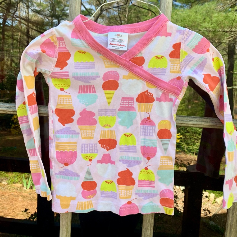 Hanna Andersson ice cream long sleeve pajama shirt top